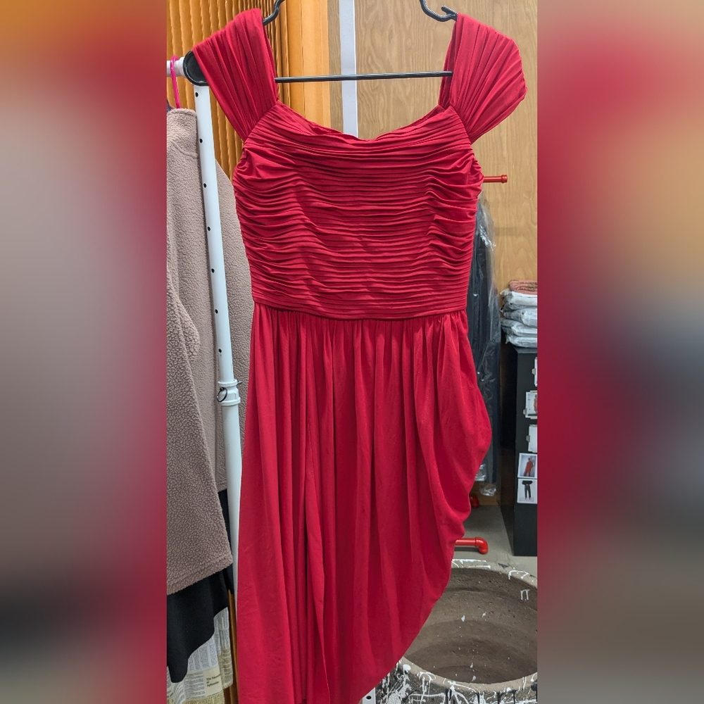 NWT BCBG Maxazria Elegant Red Ruched Women's Dress